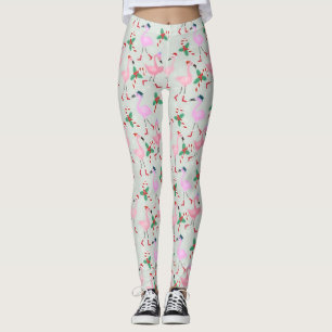 Leggings Candy Cane Flamingos
