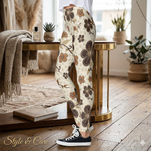 Leggings Capri Florais Abstratos Ousados – Bloom M