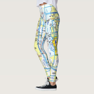 leggings Carta de Rota Aérea de Seattle