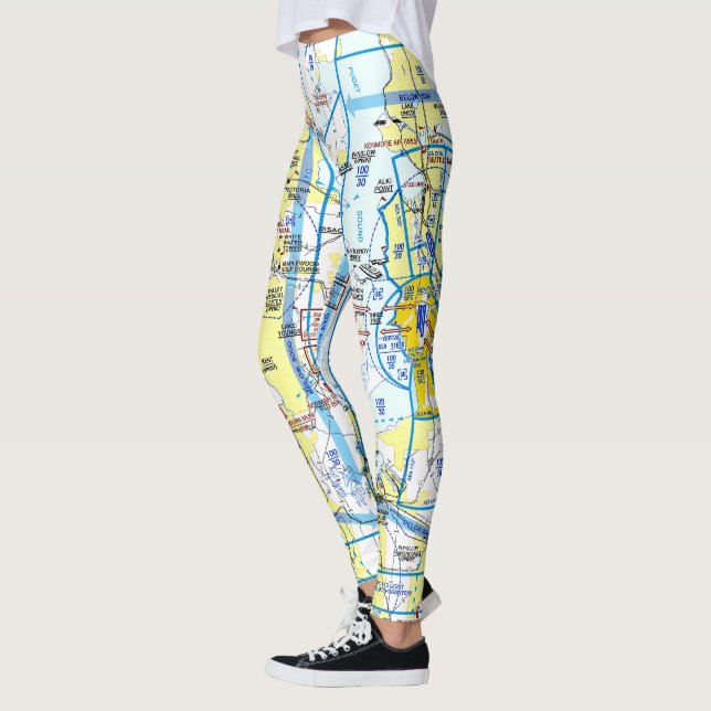 leggings Carta de Rota Aérea de Seattle (Esquerda)
