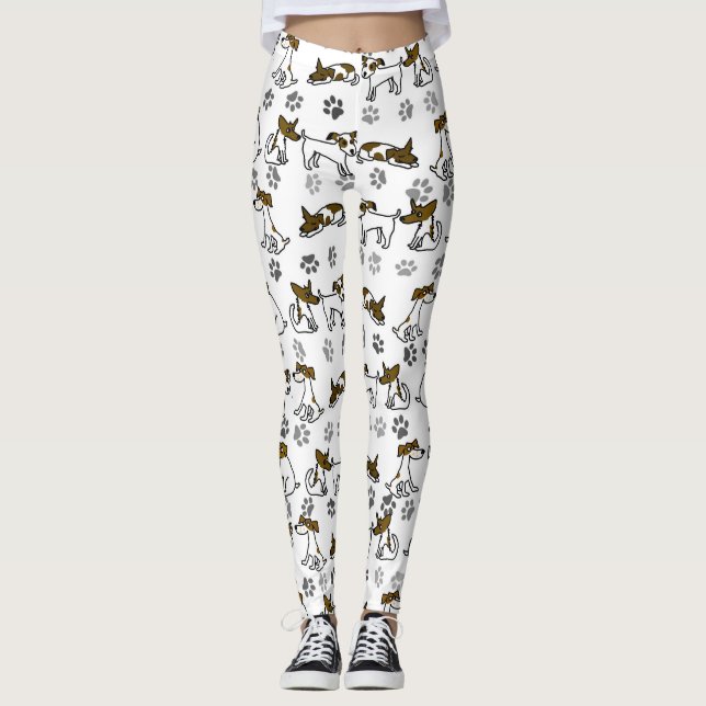 Leggings Cartoon Cachorro Branco (Frente)