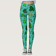Leggings Cartoon de Rãs Engraçadas