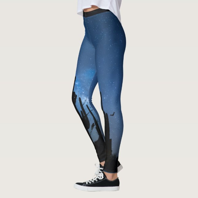 Leggings Casa Assombrada e Noite Azul Estrelada (Esquerda)