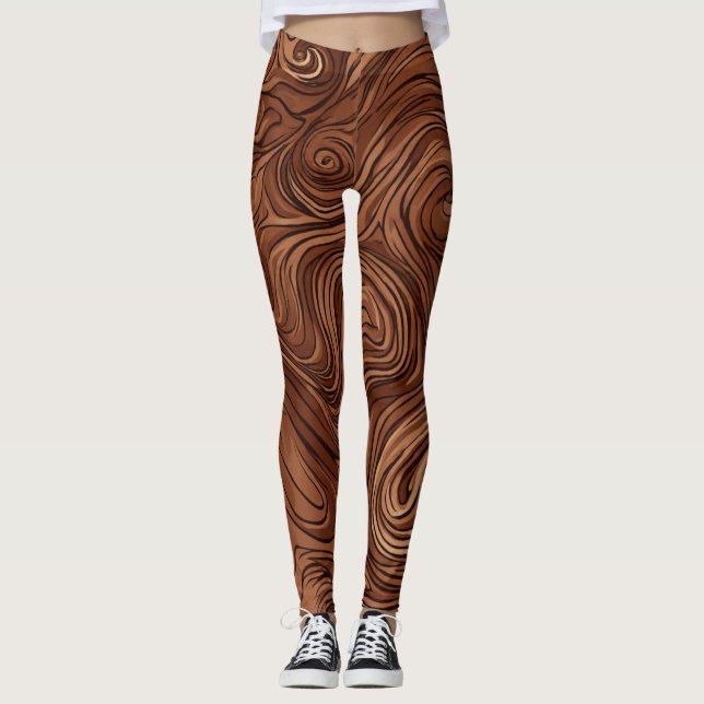 Leggings castanhas - Na moda, confortável e versát (Frente)