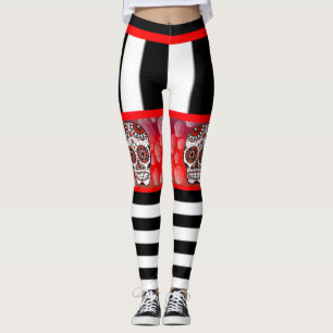 Leggings Caveiras E Rosas