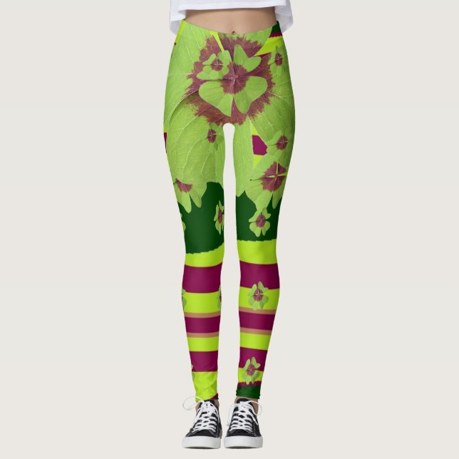 Leggings Charmantemente Lucky Shamrock (Frente)
