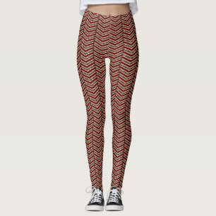 Leggings Chevron de Impressão Leopard
