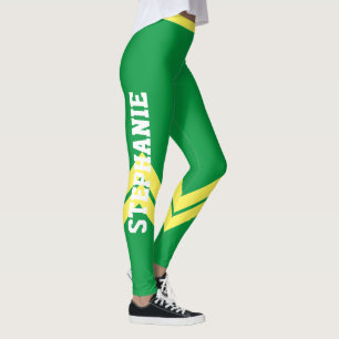 Leggings Chic Modernas Amarelas e Brancas Verdes