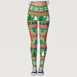 Leggings Chic Red and Green - Xadrez