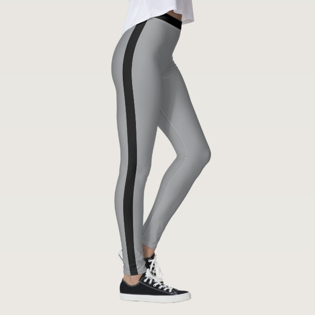 Leggings Cinza com Faixa Lateral Preta Escolha Sua (Direita)