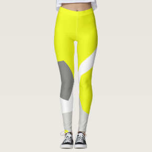 Leggings Cinza de Abstrato de amarelas de Pastel