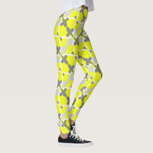 Leggings Cinza de Abstrato de amarelas de Pastel