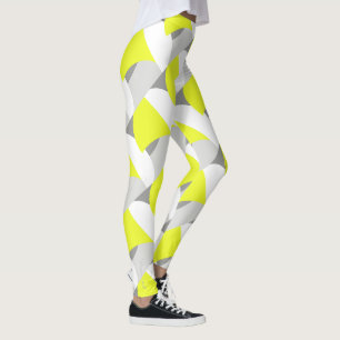 Leggings Cinza de Abstratos amarelas de Pastel foc
