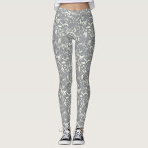 Leggings Cinzas com Abstrato Branco