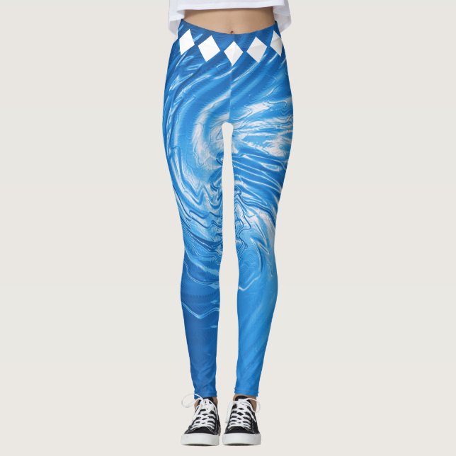 Leggings Círculo Ondulado Fluxo Oceânico (Frente)