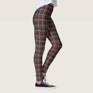 Leggings Clássicas Xadrez Preto Borgonha Branco