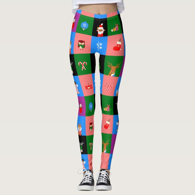 leggings colorblock africano santa claus (Frente)