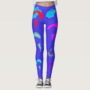 Leggings coloridas azuis brilhantes