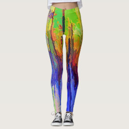 Leggings coloridas com design abstrato