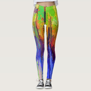 Leggings coloridas com design abstrato