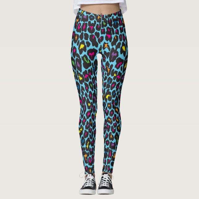 Leggings Coloridas com Estampa de Leopardo (Frente)