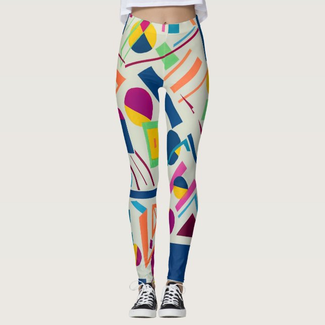 Leggings coloridas de comprimento de cheio desenha (Frente)
