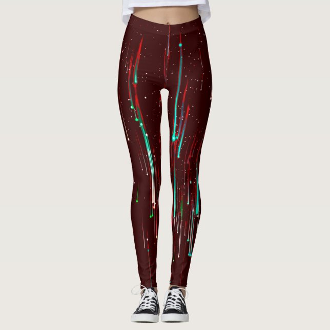 Leggings Coloridas de Design 3D Digital – Ajuste P (Frente)