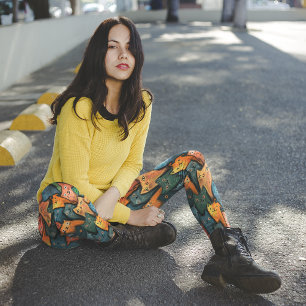 Leggings Coloridas de Gatos Legais