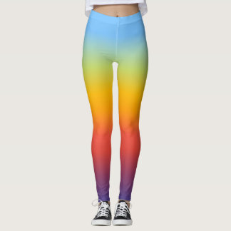 Leggings Coloridas Gradiente Arco-Íris Ombre Atlét