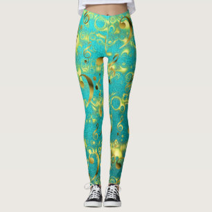 leggings coloridas notas elegantes tendência brilh