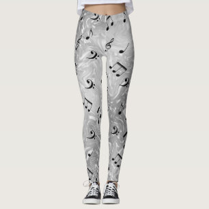 leggings coloridas notas elegantes tendência brilh
