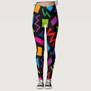 Leggings coloridas padrão da Trendy 80s
