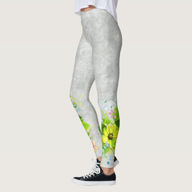 Leggings com 36 Opções de Imagem de Arte Abstrata (Esquerda)
