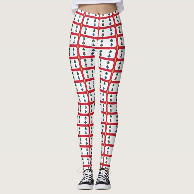 Leggings com a bandeira de Montreal, Canadá (Frente)