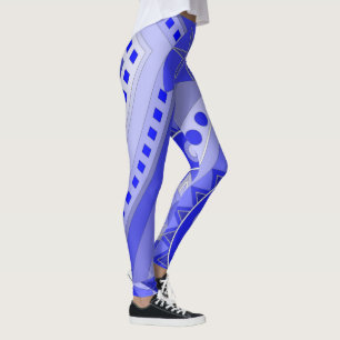 Leggings com arte casual azul