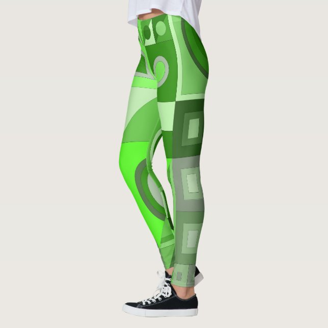 Leggings com arte casual verde (Esquerda)