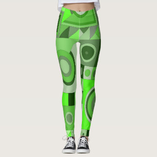 Leggings com arte casual verde