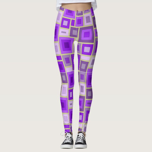 Leggings com arte de formas geométricas (Frente)