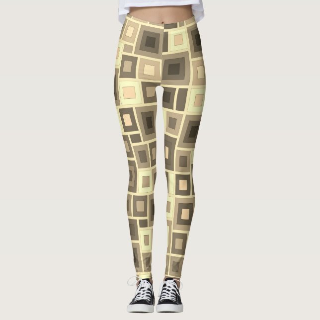 Leggings com arte de formas geométricas (Frente)
