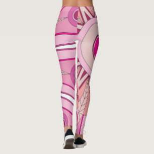 Leggings com arte vermelha quente