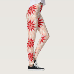 Leggings com arte vermelha quente