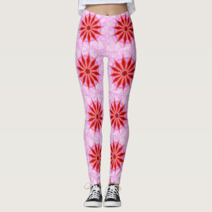 Leggings com arte vermelha quente