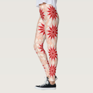 Leggings com arte vermelha quente