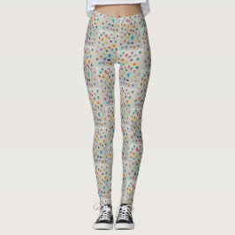 Leggings com Azulejo de Corações Pequenos