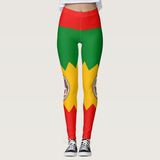 Leggings com bandeira de Los Angeles City, EUA (Frente)