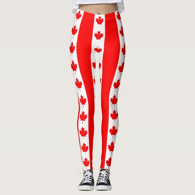 Leggings com bandeira do Canadá (Frente)