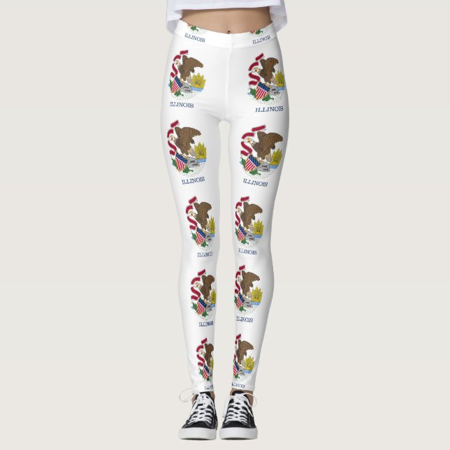 Leggings com bandeira do Estado do Illinois, EUA (Frente)