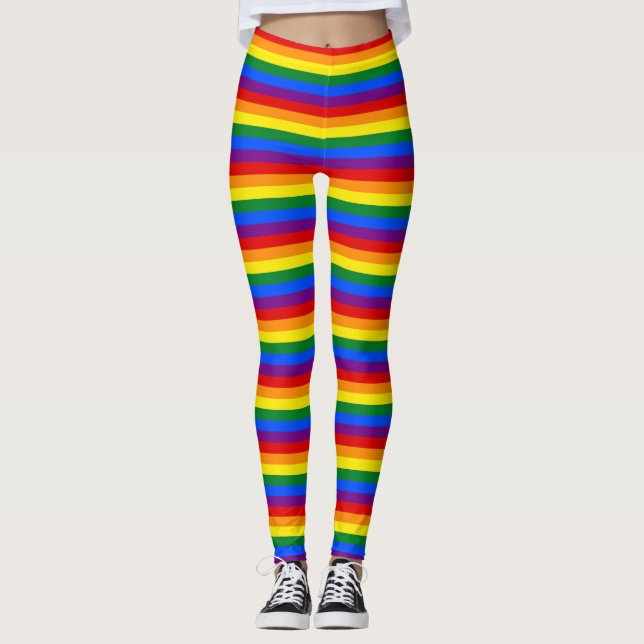 Leggings com bandeira do Orgulho Arco-Íris LGBT (Frente)