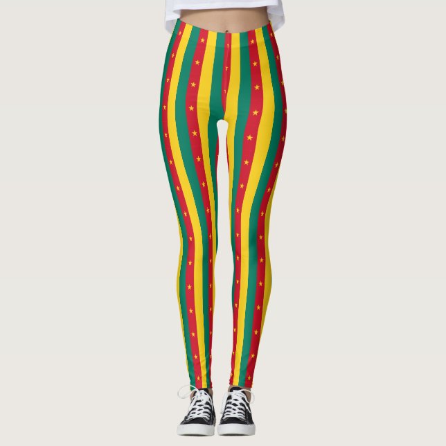 Leggings com bandeira dos Camarões (Frente)