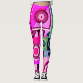 Leggings com boa arte casual